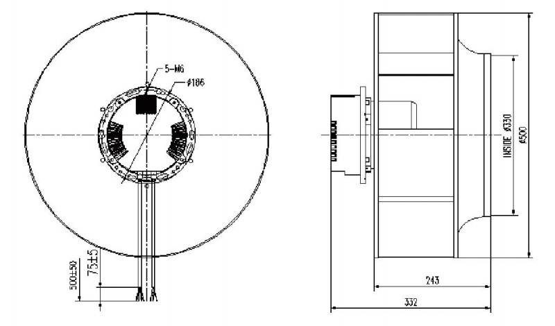 直流离心风机结构图