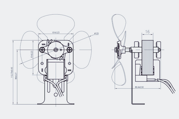 C型罩极电机外形结构图